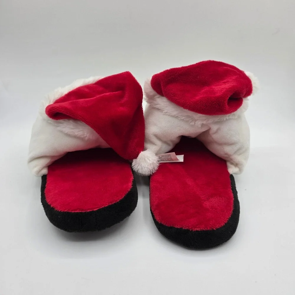 Disney Nightmare Before Christmas Jack Skellington Santa Hat Slippers Kids XL